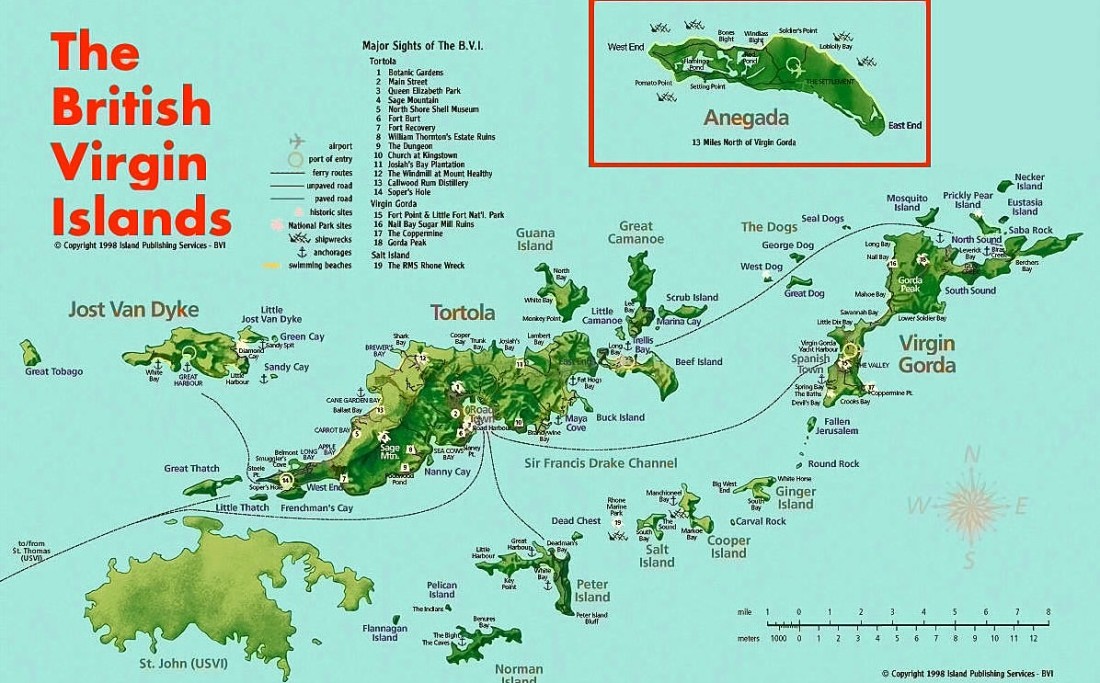 Iles vierges map